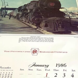 Pennsylvania Railroad wall calendar 1986